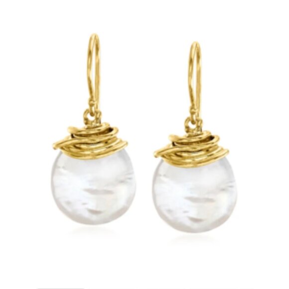 Ross-Simons coin drop pearl earrings - Picture 4 of 4